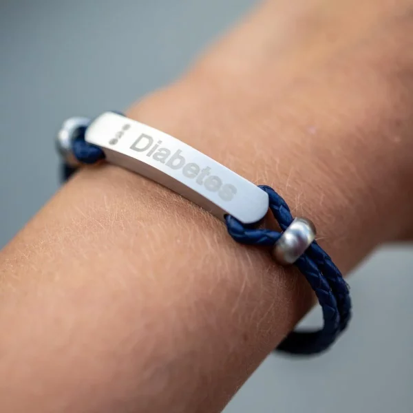 Medi-Alert-Identification-Wrist-Band-Diabetes-Diabete-ezy-Navy-Blue