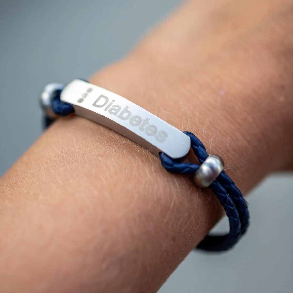 Medi-Alert-Identifiering-Wrist-Band-Diabetes-Diabete-ezy-Navy-Blue